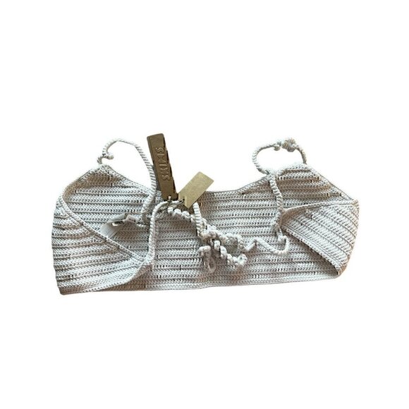 SKIM BY KIM KARDASHIAN, SKIM CROCHET SWIM MICRO SCOOP BIKINI TOP, COLOR MARBLE, - Picture 6 of 6